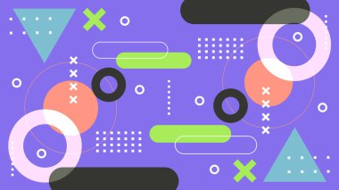 Şekilleri olan renkli soyut geometrik desen. Arkaplan, Sanat Projeleri ve Modern Tasarım Konseptleri için ideal.