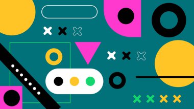 Geometrik Desenler ile Renkli Soyut Şekiller Arkaplanı