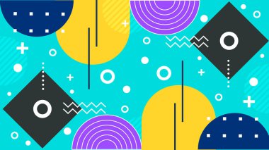 Kalın Renkler ve Şekillerle Canlı Soyut Geometrik Arkaplan