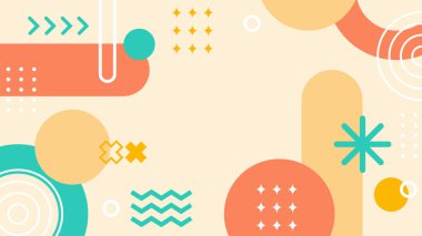 Canlı Renkler ve Şekillerle Geometrik Soyut Desen. Kalın Geometrik Şekiller ve Canlı Renkler içeren canlı bir Soyut Desen