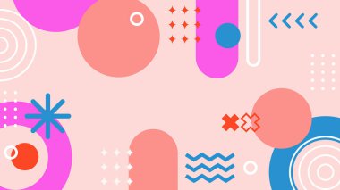 Sıcak Renkli Tonlardaki Soyut Geometrik Desen