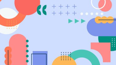 Renkli Şekiller ve Desenler ile Soyut Geometrik Arkaplan