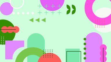 Kalın Renkler ve Şekillerle Canlı Soyut Geometrik Arkaplan