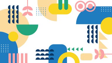 Geometrik Desenler ile Renkli Soyut Şekiller Arkaplanı