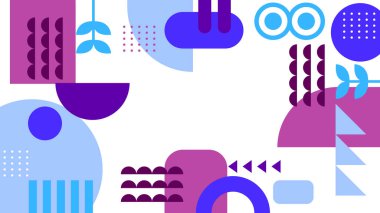 Şekilleri olan renkli soyut geometrik desen. Arkaplan, Sanat Projeleri ve Modern Tasarım Konseptleri için ideal.