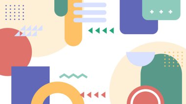 Renkli Şekiller ve Desenler ile Soyut Geometrik Arkaplan