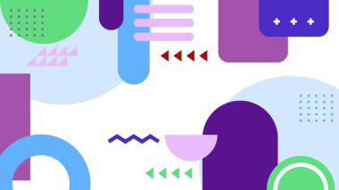 Renkli şekilli soyut geometrik desen arkaplanı