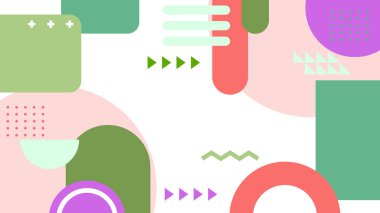 Kalın Renkler ve Şekillerle Canlı Soyut Geometrik Arkaplan