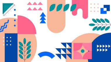 Renkli Şekiller ve Desenler ile Soyut Geometrik Arkaplan