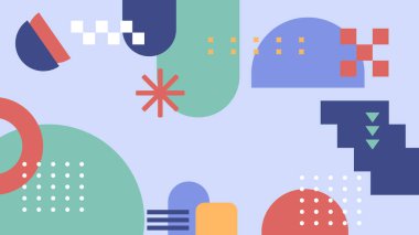 Geometrik Desenler ile Renkli Soyut Şekiller Arkaplanı
