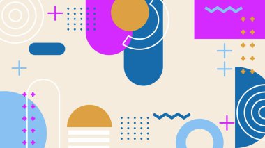 Modern Renkli Tasarımda Soyut Geometrik Şekiller