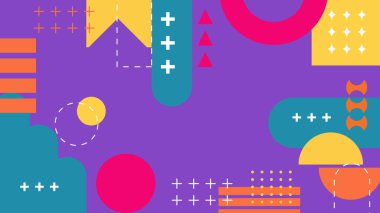 Renkli şekilli soyut geometrik desen arkaplanı