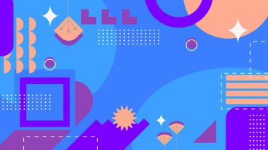 Şekilleri olan renkli soyut geometrik desen. Arkaplan, Sanat Projeleri ve Modern Tasarım Konseptleri için ideal.