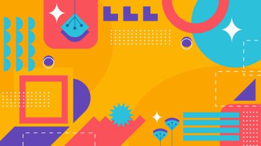 Geometrik Desenler ile Renkli Soyut Şekiller Arkaplanı