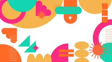 Modern Renkli Tasarımda Soyut Geometrik Şekiller