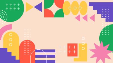 Kalın Renkli Modern Soyut Geometrik Arkaplan