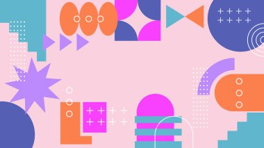 Kalın Renkler ve Şekillerle Canlı Soyut Geometrik Arkaplan