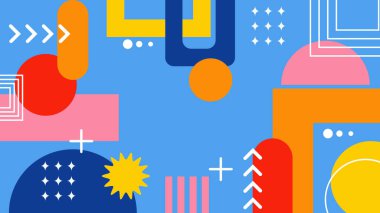 Geometrik Desenler ile Renkli Soyut Şekiller Arkaplanı