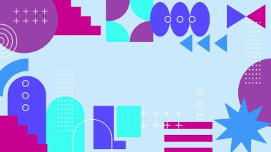 Renkli şekilli soyut geometrik desen arkaplanı