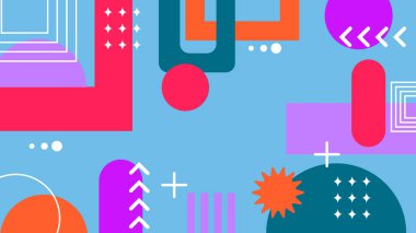 Sıcak Renkli Tonlardaki Soyut Geometrik Desen