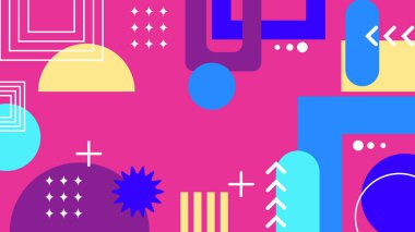 Canlı Renkler ve Şekillerle Geometrik Soyut Desen. Kalın Geometrik Şekiller ve Canlı Renkler içeren canlı bir Soyut Desen