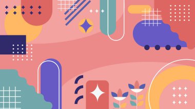 Modern Renkli Tasarımda Soyut Geometrik Şekiller