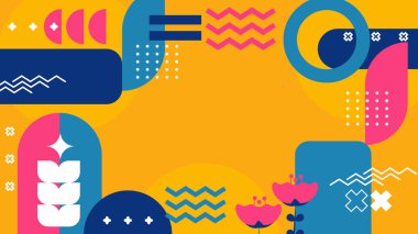 Geometrik Desenler ile Renkli Soyut Şekiller Arkaplanı