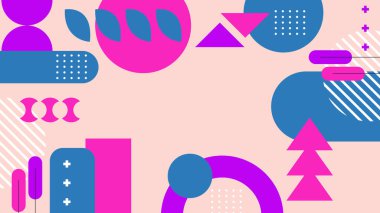 Canlı Renkler ve Şekillerle Geometrik Soyut Desen. Kalın Geometrik Şekiller ve Canlı Renkler içeren canlı bir Soyut Desen