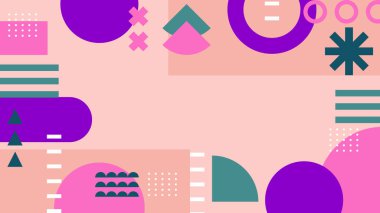 Canlı Geometrik Soyut Arkaplan. Dinamik Soyut Arkaplan Şekilleri Renkli Şekiller halinde. Modern, oyuncu bir estetik gerektiren Tasarım Projeleri için mükemmel.