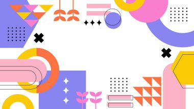 Geometrik Desenler ile Renkli Soyut Şekiller Arkaplanı