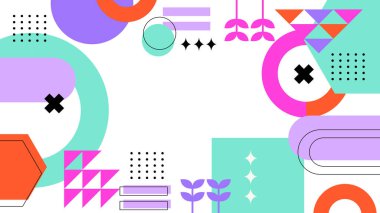 Renkli şekilli soyut geometrik desen arkaplanı