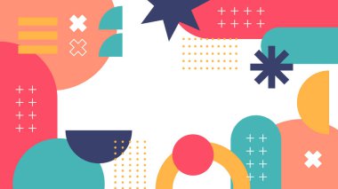 Canlı Renkler ve Şekillerle Geometrik Soyut Desen. Kalın Geometrik Şekiller ve Canlı Renkler içeren canlı bir Soyut Desen