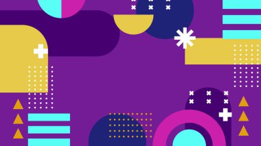 Geometrik Desenler ile Renkli Soyut Şekiller Arkaplanı