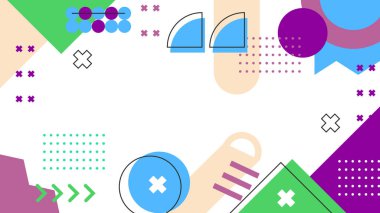 Canlı Renkler ve Şekillerle Geometrik Soyut Desen. Kalın Geometrik Şekiller ve Canlı Renkler içeren canlı bir Soyut Desen