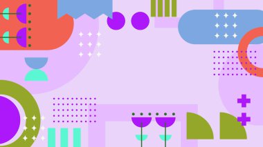 Geometrik Desenler ile Renkli Soyut Şekiller Arkaplanı