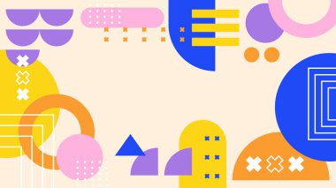 Kalın Renkler ve Şekillerle Canlı Soyut Geometrik Arkaplan