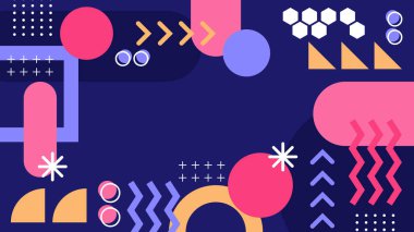 Sıcak Renkli Tonlardaki Soyut Geometrik Desen