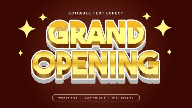 Altın Beyaz ve Kahverengi Büyük Açılış 3d Düzenlenebilir Metin Efekti - Yazı Tipi