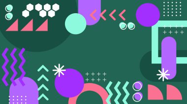 Canlı Renkler ve Şekillerle Geometrik Soyut Desen. Kalın Geometrik Şekiller ve Canlı Renkler içeren canlı bir Soyut Desen