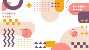 Geometrik Desenler ile Renkli Soyut Şekiller Arkaplanı