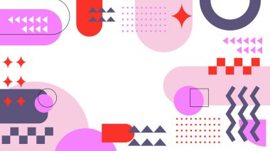 Renkli şekilli soyut geometrik desen arkaplanı