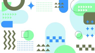 Kalın Renkler ve Şekillerle Canlı Soyut Geometrik Arkaplan