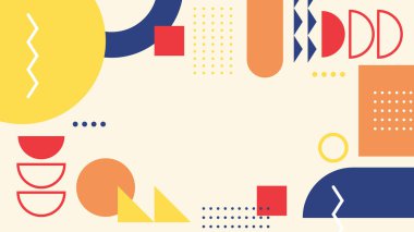 Canlı Renkler ve Şekillerle Geometrik Soyut Desen. Kalın Geometrik Şekiller ve Canlı Renkler içeren canlı bir Soyut Desen