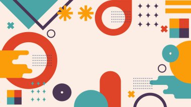 Şekilleri olan renkli soyut geometrik desen. Arkaplan, Sanat Projeleri ve Modern Tasarım Konseptleri için ideal.