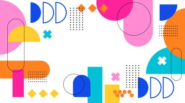 Renkli şekilli soyut geometrik desen arkaplanı