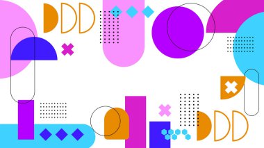 Renkli Şekiller ve Desenler ile Soyut Geometrik Arkaplan