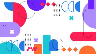 Kalın Renkler ve Şekillerle Canlı Soyut Geometrik Arkaplan