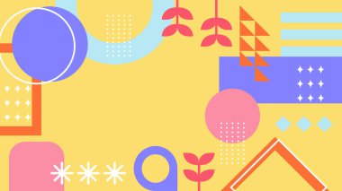 Modern Renkli Tasarımda Soyut Geometrik Şekiller