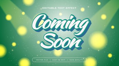 Sarı Beyaz ve Yeşil Geliyor 3d Düzenlenebilir Metin Efekti - Yazı Tipi Biçimi