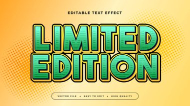 Siyah Yeşil ve Sarı Sınırlı Sürüm 3d Düzenlenebilir Metin Efekti - Yazı Tipi